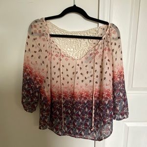 Socialite boho pattern blouse